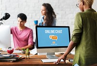 Online Chat Connecting Internet Networking Concept
