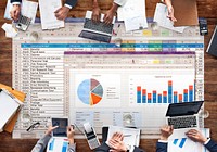 Spreadsheet Document Financal Report Concept