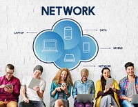 Network Cloud Communication Connection Concept