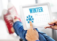Winter Snowflake Cold Calendar Concept
