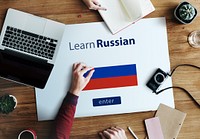 Learn Russian Language Online Education Concept