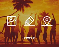 Diverse People Dancing Partying Tropical Beach Concept
