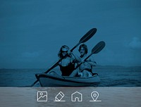 Kayaking Adventure Happiness Recreational Pursuit Couple Concept