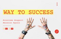 Startup new business competition plan word with tattooed hands