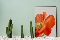 Frame editable mockup, cactus design psd