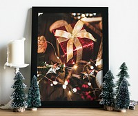 Christmas frame mockup, editable design psd