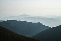 Misty view of Helvellyn range at the Lake District in England