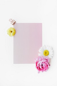 Pink card with flowers decoration