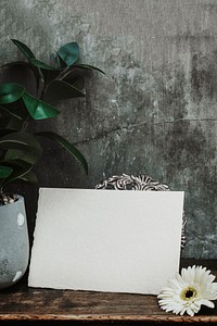White paper mockup on a table