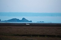Driving along the coast in Iceland