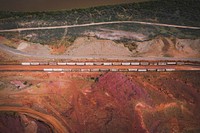 Drone shot of a railroad