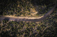 Drone shot of a scenic route