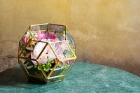 Flower terrarium decorated on a table