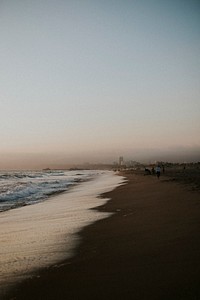 Waves washing up at Manhattan Beach