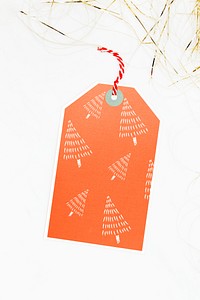 Handmade orange paper tag