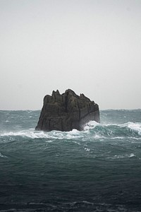 Wavy sea at Isle of Jersey, Scotland