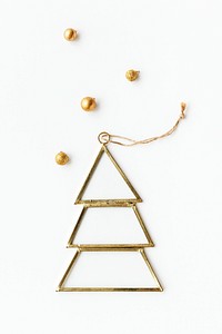 Festive golden Christmas ornament design