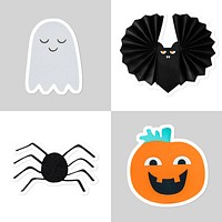 Cute Halloween sticker collection design resources