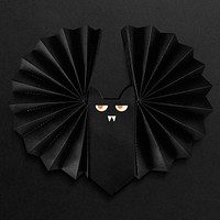 Black Halloween bat paper craft mockup desgin resource 