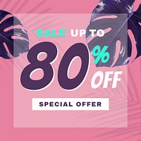 Sale up to 80% vector promotion