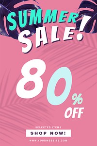80% off vector summer sale promotion advertisement