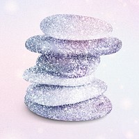 Glittery stacked stone design element