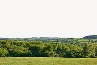 Green landscape border, grass field image psd