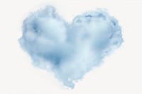 Heart cloud sticker, cute isolated image psd