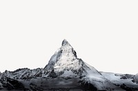 Snow mountain border, winter isolated image psd