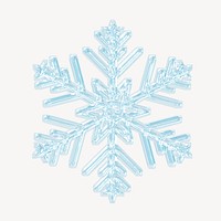 Blue snowflake sticker, Christmas isolated image psd