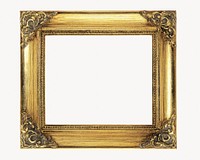 Gold picture frame isolated design