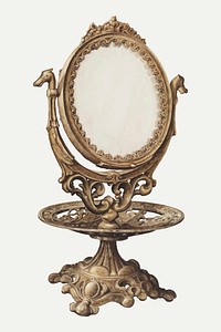 Vintage mirror vector illustration, remixed from the artwork by Samuel O. Klein