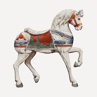 Carousel horse illustration vector, remixed from artworks by Henry Murphy