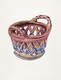 Pottery Basket (ca.1937) by Angelo Bulone. Original from The National Gallery of Art. Digitally enhanced by rawpixel.