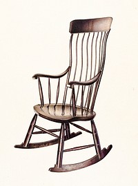Rocking Chair (1937) by Robert Pohle. Original from The National Gallery of Art. Digitally enhanced by rawpixel.