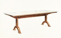 Shaker Dining Table with Marble Top (c. 1953) by John W.Kelleher. Original from The National Gallery of Art. Digitally enhanced by rawpixel.