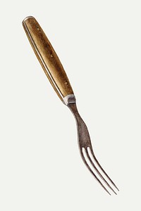 Vintage steel fork illustration vector, remixed from the artwork by Fred Hassebrock