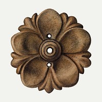 Vintage ornamental flower illustration vector, remixed from the artwork by Harvey Thoss