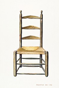 Pennsylvania Ladder Back Chair (1935&ndash;1942) by Samuel W. Ford. Original from The National Gallery of Art. Digitally enhanced by rawpixel.
