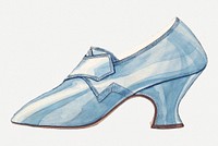 Woman&#39;s shoe vintage illustration psd, remixed from the artwork by Melita Hofmann.