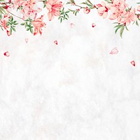 Vintage Japanese floral border peach blossom art print, remix from artworks by Megata Morikaga