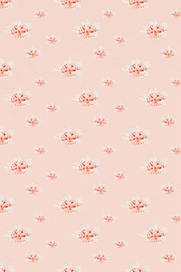 Pink floral pattern vector background, remix from artworks by Megata Morikagaa