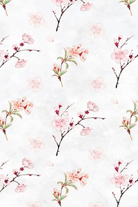 Plum blossom pattern background vector, remix from artworks by Megata Morikaga