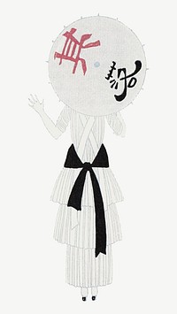 1920s women's fashion vector, remix from artworks by George Barbier