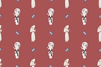 Vintage 1920's fashion pattern psd feminine background, remix from artworks by George Barbier