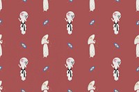 Vintage 1920's fashion pattern vector feminine background, remix from artworks by George Barbier