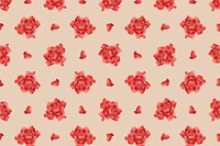 Vintage rose floral pattern background, remix from artworks by Zhang Ruoai
