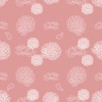 Pink Peony seamless botanical pattern background, remix from artworks by Zhang Ruoai