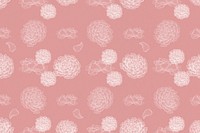 Peony floral pattern psd pink background, remix from artworks by Zhang Ruoai
