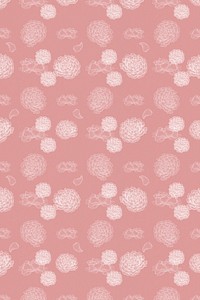 Chinese Peony floral pattern psd background, remix from artworks by Zhang Ruoai